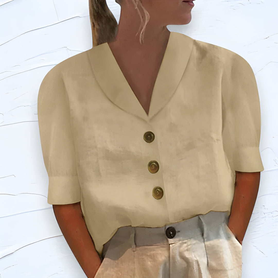 Women’s Shirt | Short Sleeve & Button-Up | Casual & Elegant | Polyester