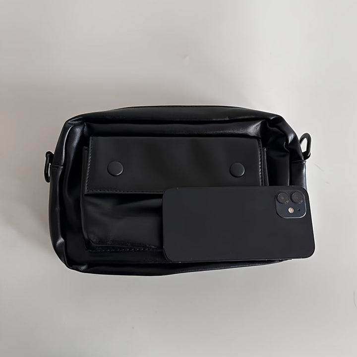 Men’s Shoulder Bag | Flap & Zip Closure | Removable Strap & Compact Design | PU Leather