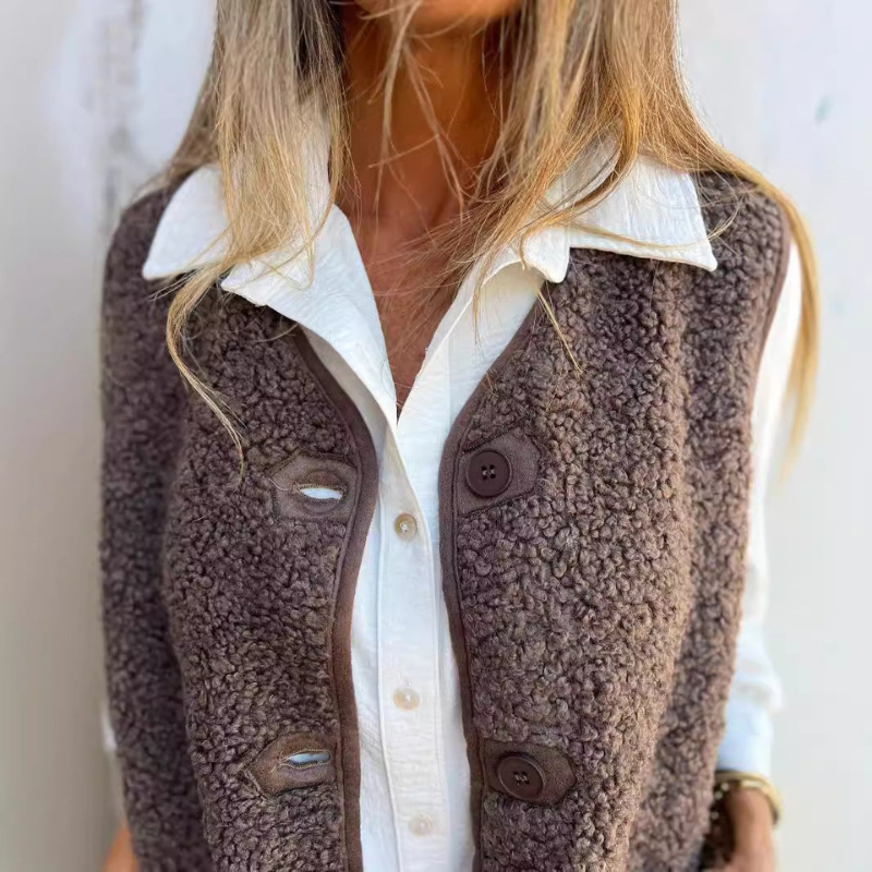 Gilet Womens | Button Front Vest | Winter Style Clothing