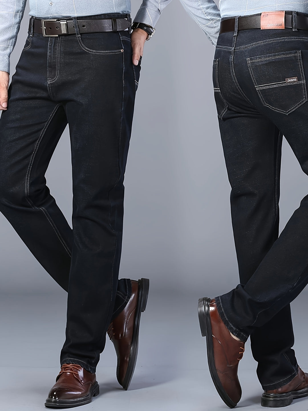 Men’s Jeans | Barrel Fit | Classic Washed Denim | Comfortable Straight Cut | Solid Colour