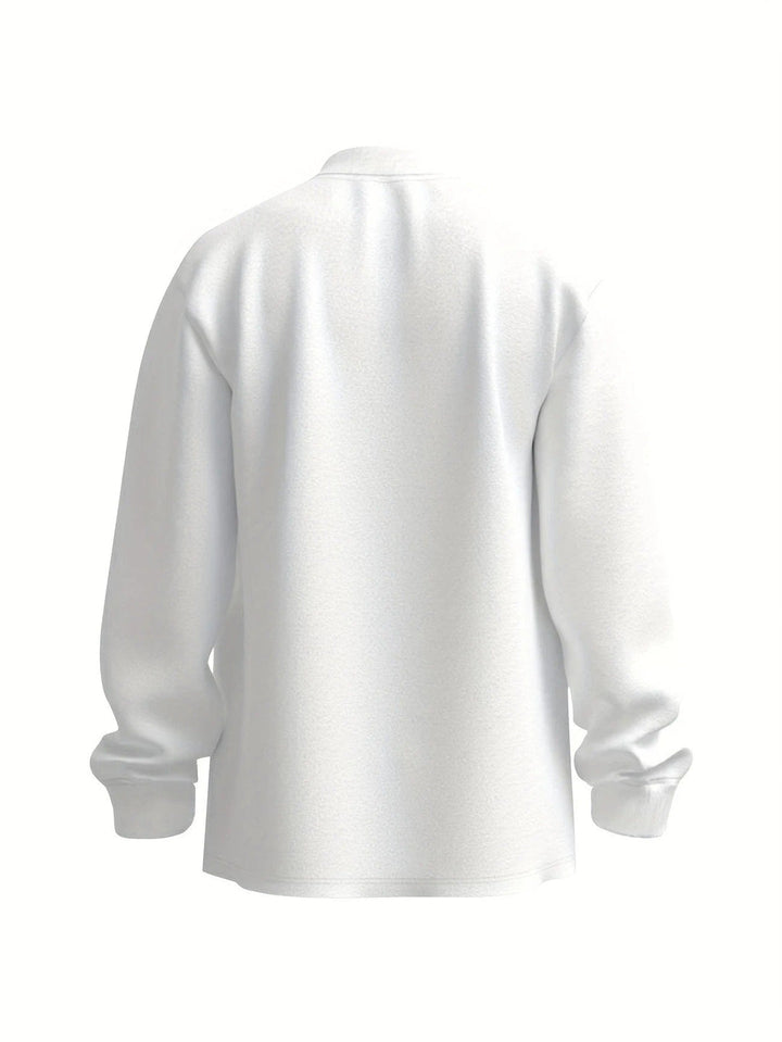 Men's Mock Neck T-shirt | Long Sleeves | Stretch & Breathable | Trendy & Casual | Spring