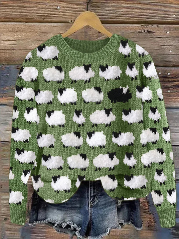 Women’s Sweater | 3D Animal Print | Casual Long Sleeve Jumper | Polyester