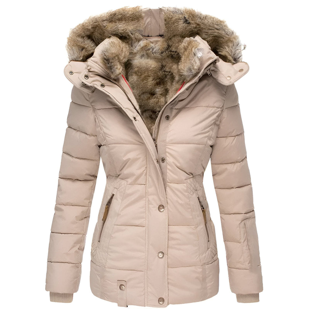 Winter Jacket for Women | Thick and Warm with Faux Fur Lining | Slim Fit Windbreaker with Hood | Zip Closure