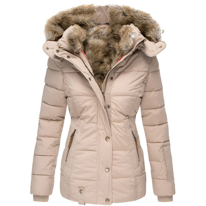 Winter Jacket for Women | Thick and Warm with Faux Fur Lining | Slim Fit Windbreaker with Hood | Zip Closure