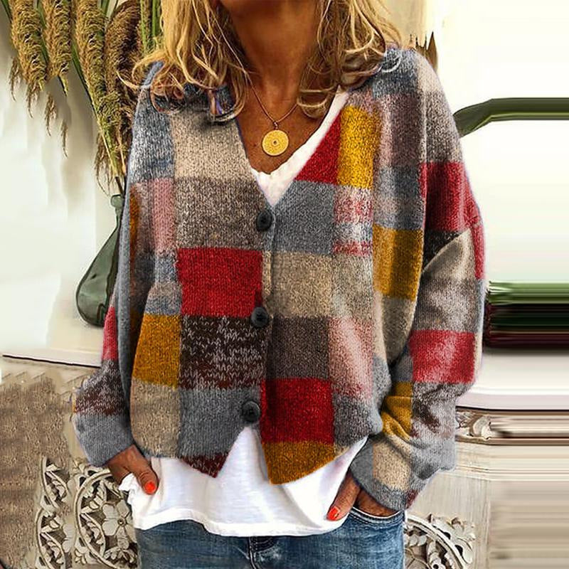 Women’s Knitted Cardigan | V-Neck & Long Sleeve | Button Closure
