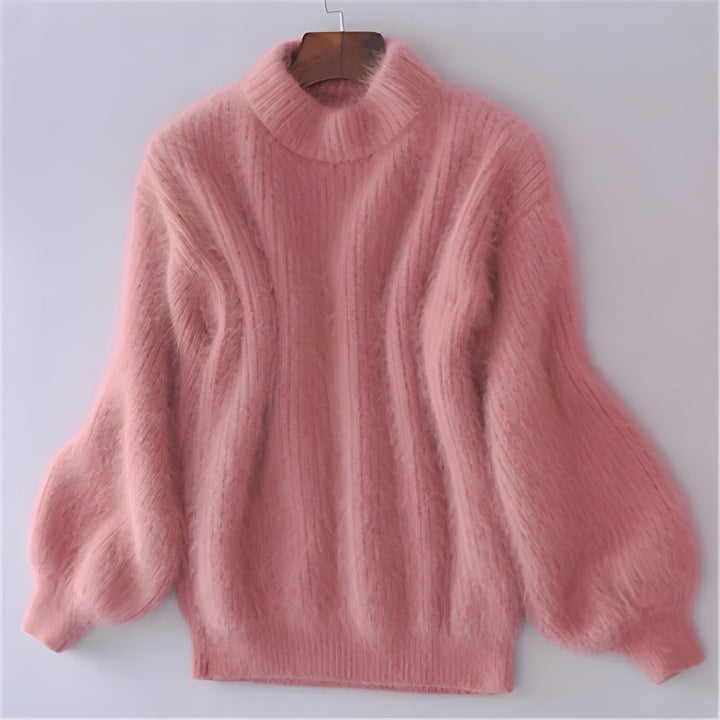 Women’s Turtleneck Sweater | Thick Knit with Lantern Sleeves | Winter Style | Polyester