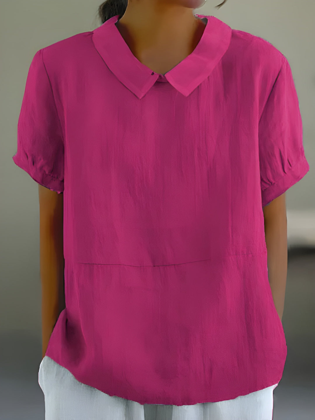Women’s Blouse | Loose-Fit Lapel Shirt | Short Sleeves | Casual Streetwear