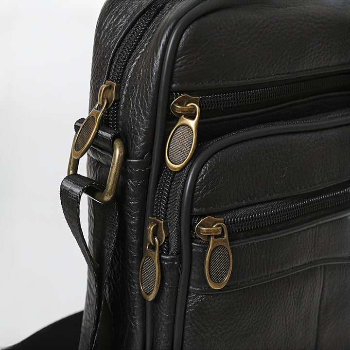Men’s Crossbody Bag | Premium Leather | Large Capacity & Adjustable Strap | Business Bag