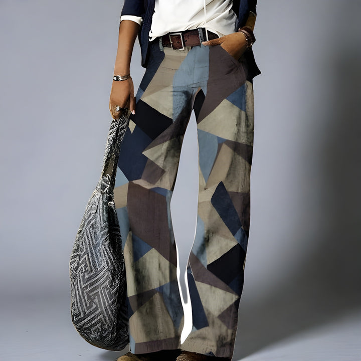 Women's Casual Trousers | Retro Floral Print | Wide Leg with Pockets | Summer Style