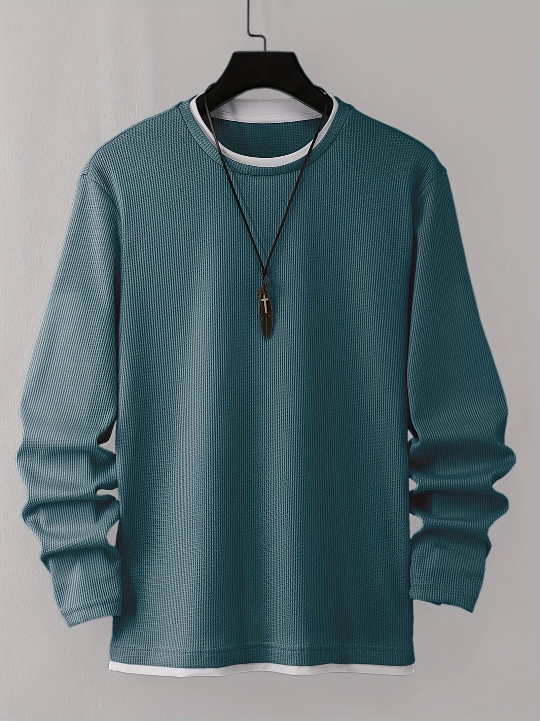 Men's Shirt | Long Sleeves | Waffle Knit | Soft & Stretchy | Casual & Sustainable