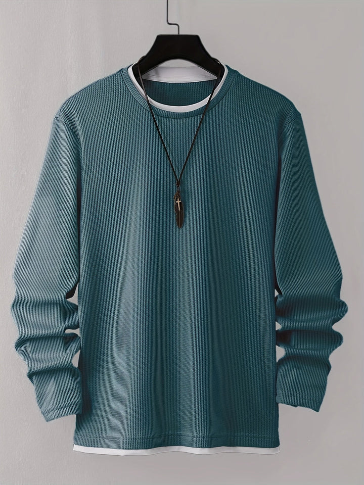 Men's Shirt | Long Sleeves | Waffle Knit | Soft & Stretchy | Casual & Sustainable