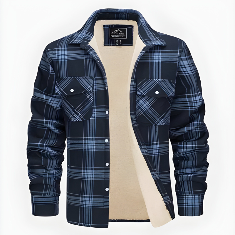 Men’s Winter Jacket | Checkered Flannel Shirt | Casual Mens Clothing