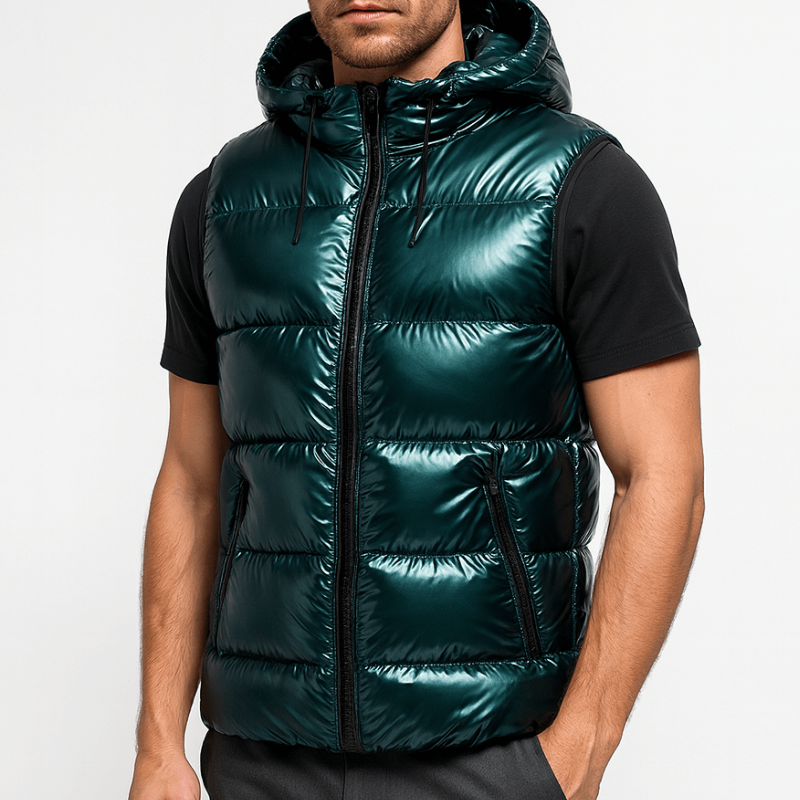 Mens Winter Jackets | Shiny Puffer with Hood | Stylish Mens Clothing