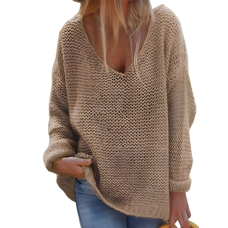 Women’s Jumper | Oversized Knitted Clothing | Cozy V-Neck Style