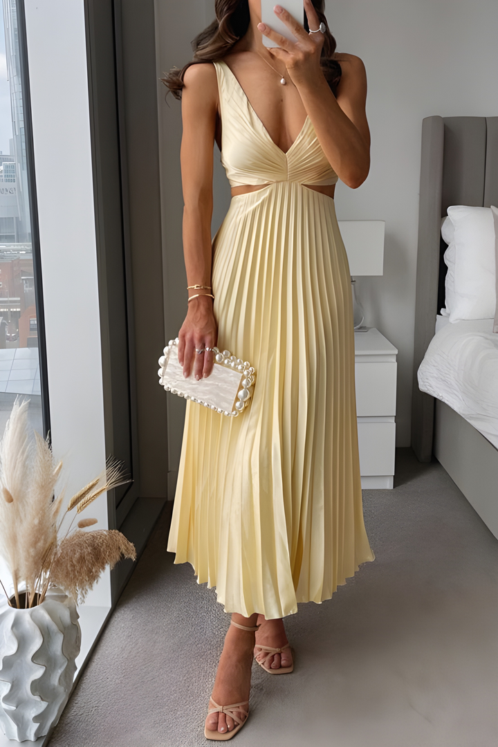 Women’s Midi Dress | Elegant Pleated Design | Evening Style Dresses