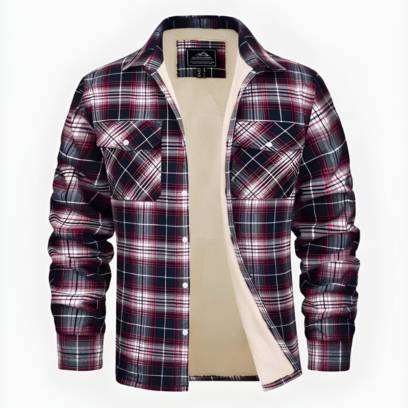 Men’s Winter Jacket | Checkered Flannel Shirt | Casual Mens Clothing