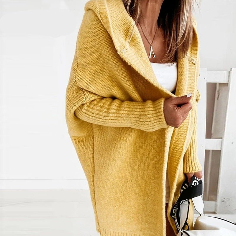 Women's Cardigan | Long Hooded Knit | Winter Clothing