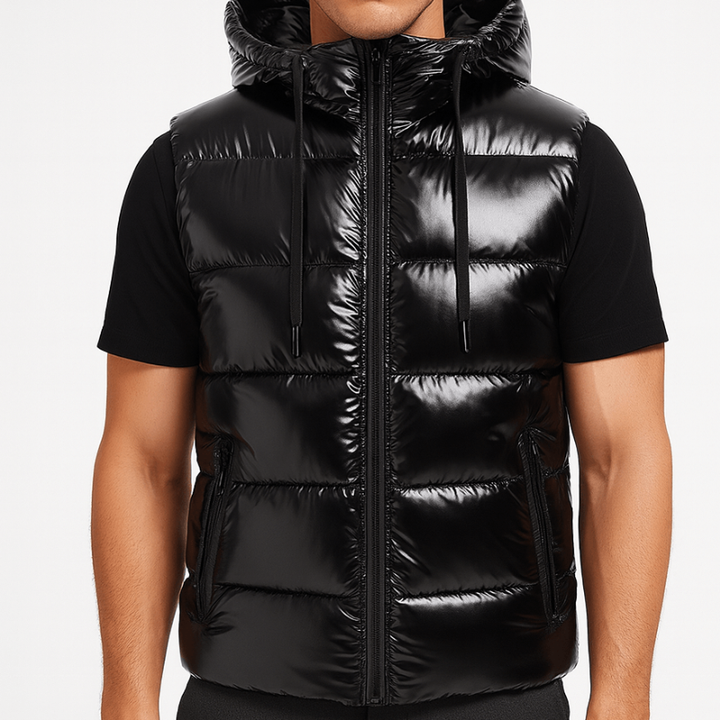 Mens Winter Jackets | Shiny Puffer with Hood | Stylish Mens Clothing