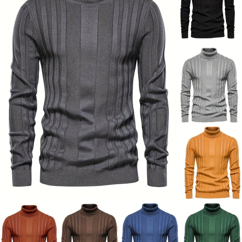 Men’s Jumper | Thermal Knit Mens Clothing | High Neck Sweatshirt