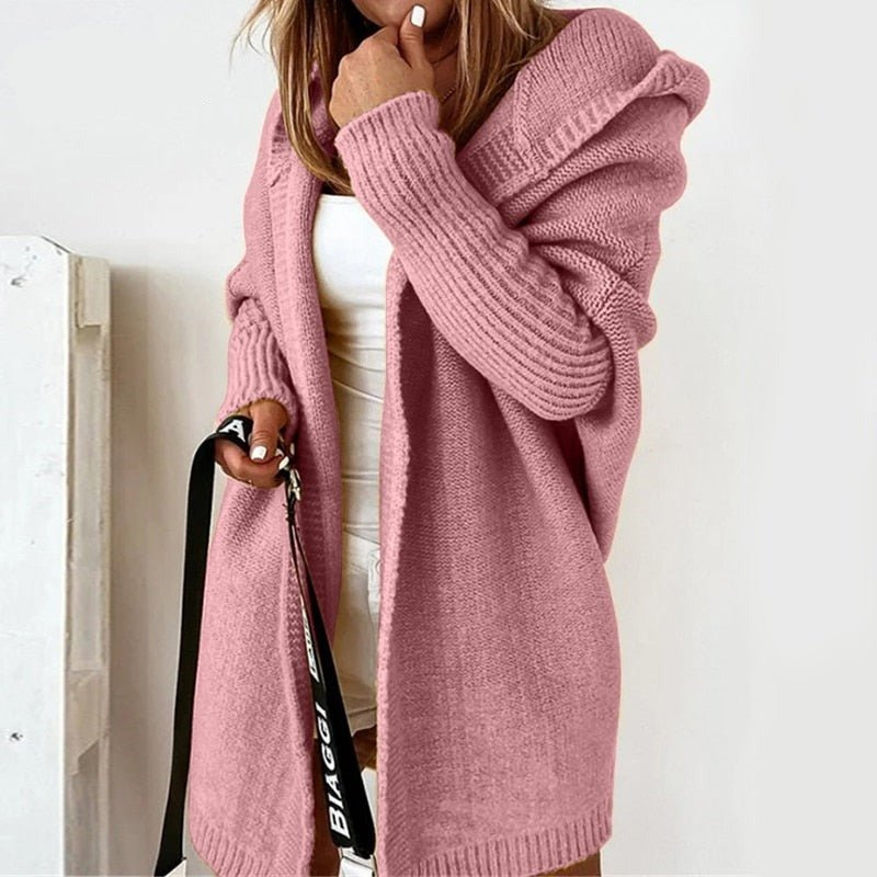 Women's Cardigan | Long Hooded Knit | Winter Clothing