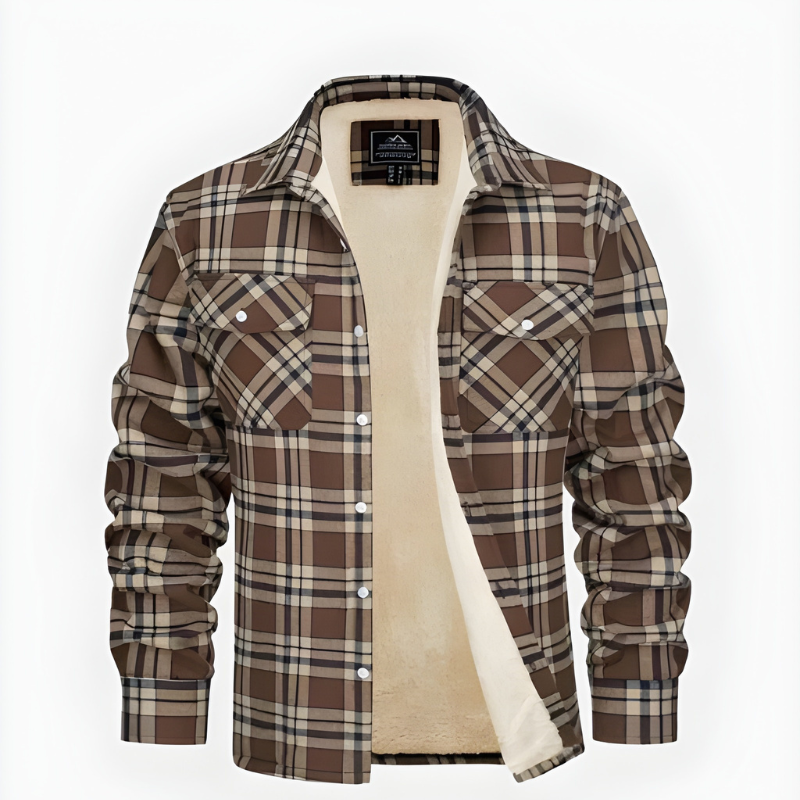 Men’s Winter Jacket | Checkered Flannel Shirt | Casual Mens Clothing