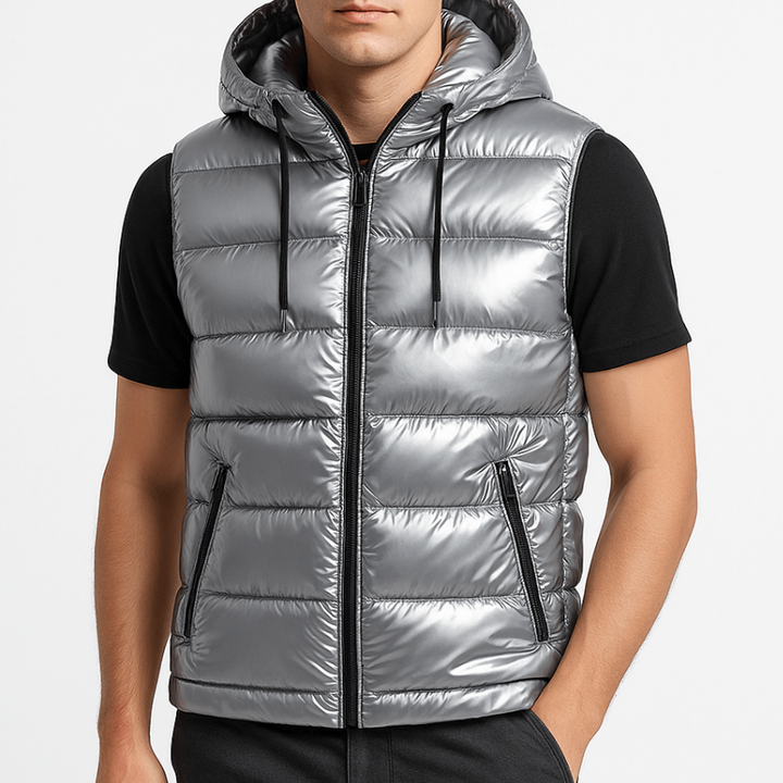 Mens Winter Jackets | Shiny Puffer with Hood | Stylish Mens Clothing