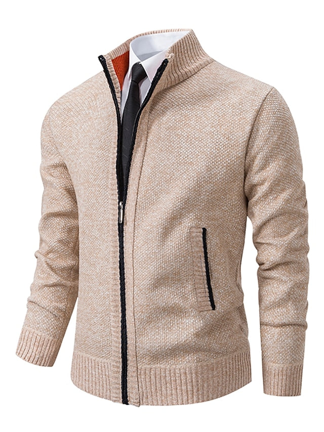Mens Winter Jackets | Textured Knit Zip Comfort | Refined Mens Clothing