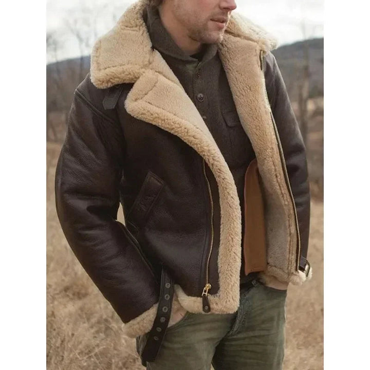 Mens Winter Jackets | Shearling Aviator Coat | Classic Mens Clothing