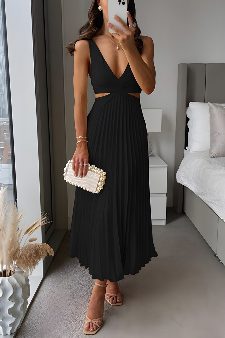 Women’s Midi Dress | Elegant Pleated Design | Evening Style Dresses
