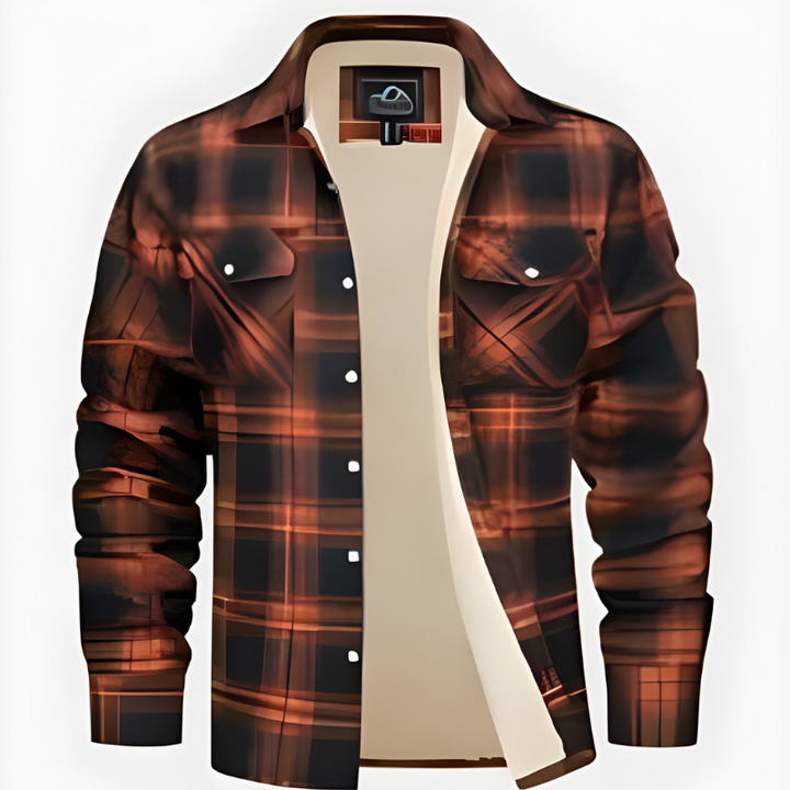 Men’s Winter Jacket | Checkered Flannel Shirt | Casual Mens Clothing