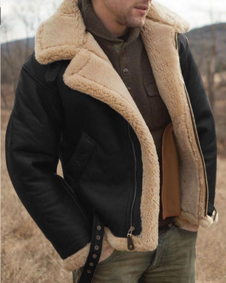 Mens Winter Jackets | Shearling Aviator Coat | Classic Mens Clothing