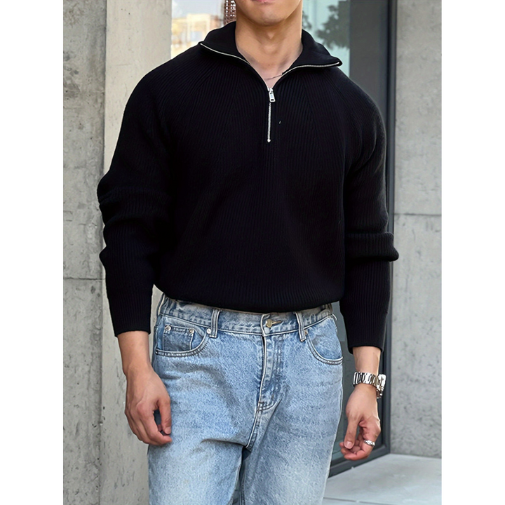 Men’s Sweatshirt | Thick Winter Pullover | Classic Collar Jumper
