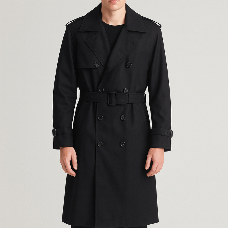 Mens Coats | Classic Long Trench Jacket | Stylish Mens Clothing