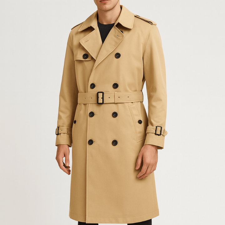 Mens Coats | Classic Long Trench Jacket | Stylish Mens Clothing
