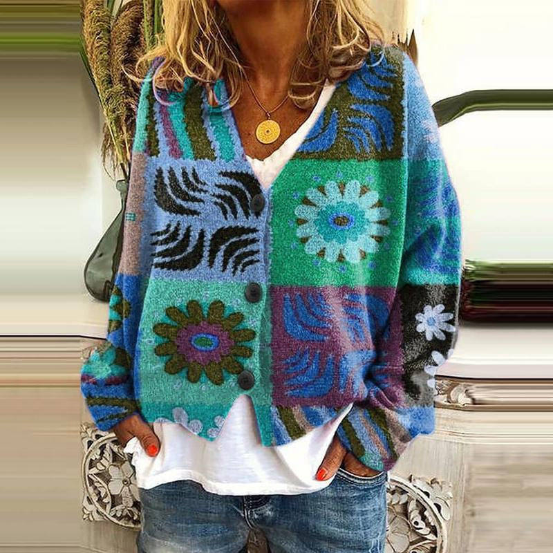 Women’s Knitted Cardigan | V-Neck & Long Sleeve | Button Closure