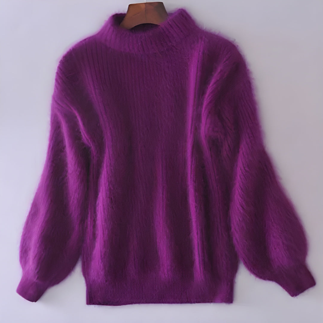 Women’s Turtleneck Sweater | Thick Knit with Lantern Sleeves | Winter Style | Polyester