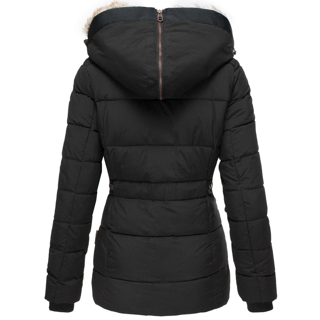 Winter Jacket for Women | Thick and Warm with Faux Fur Lining | Slim Fit Windbreaker with Hood | Zip Closure