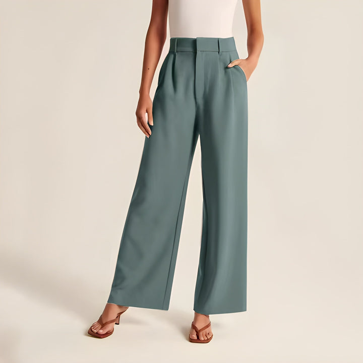 Women's Wide-Leg Trousers | Tailored Fit | Elegant Beige | Soft & Durable Fabric