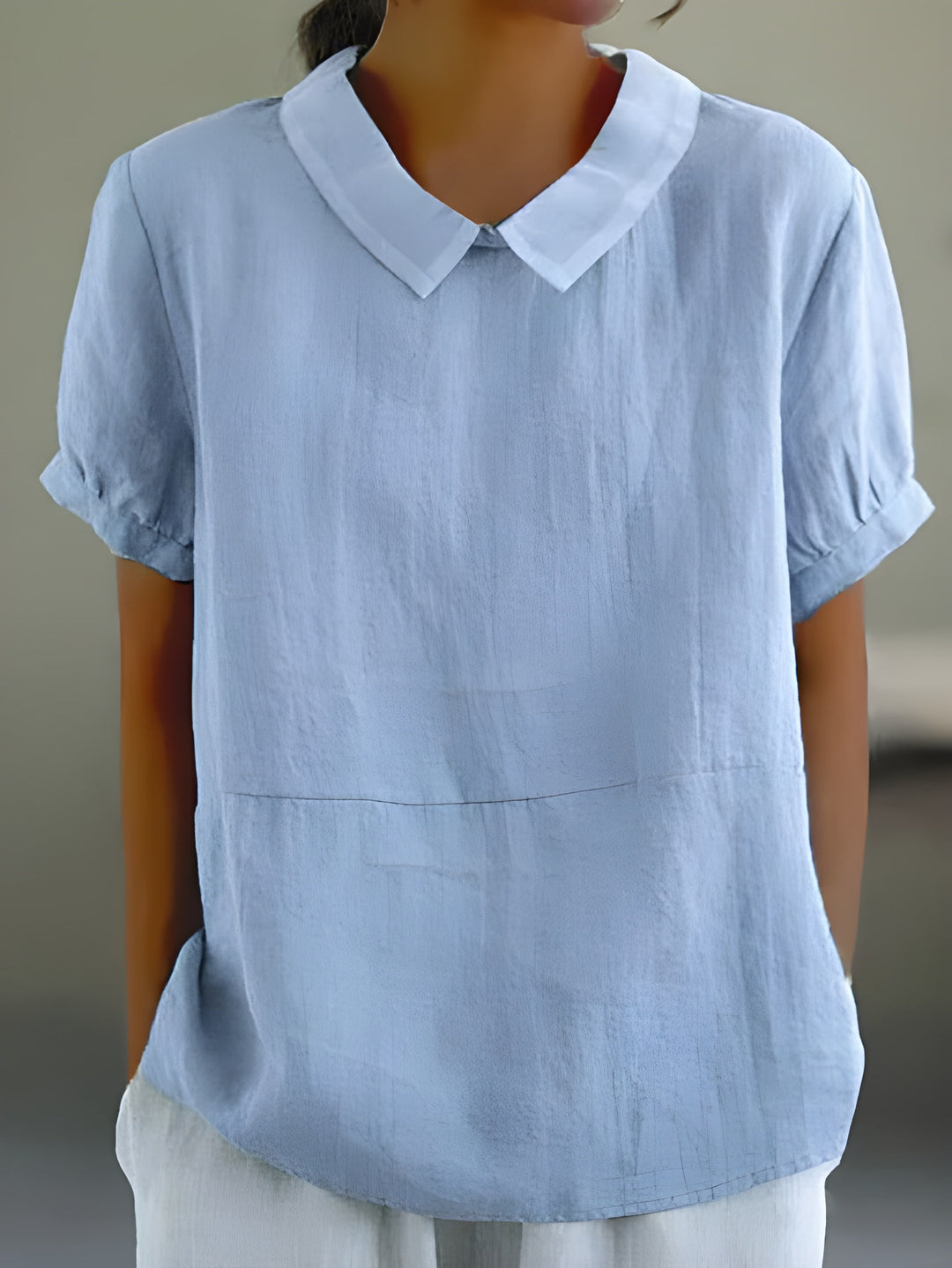 Women’s Blouse | Loose-Fit Lapel Shirt | Short Sleeves | Casual Streetwear