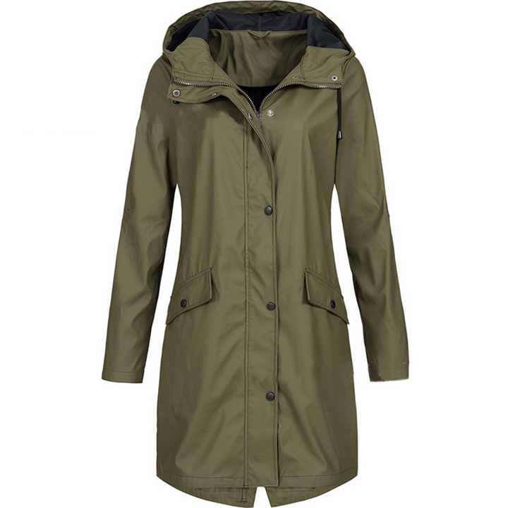 Women’s Long Raincoat | Waterproof | Hood & Pockets