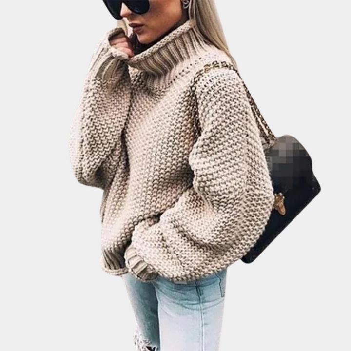 Women’s Knitted Jumper | Oversized | Turtleneck | Batwing
