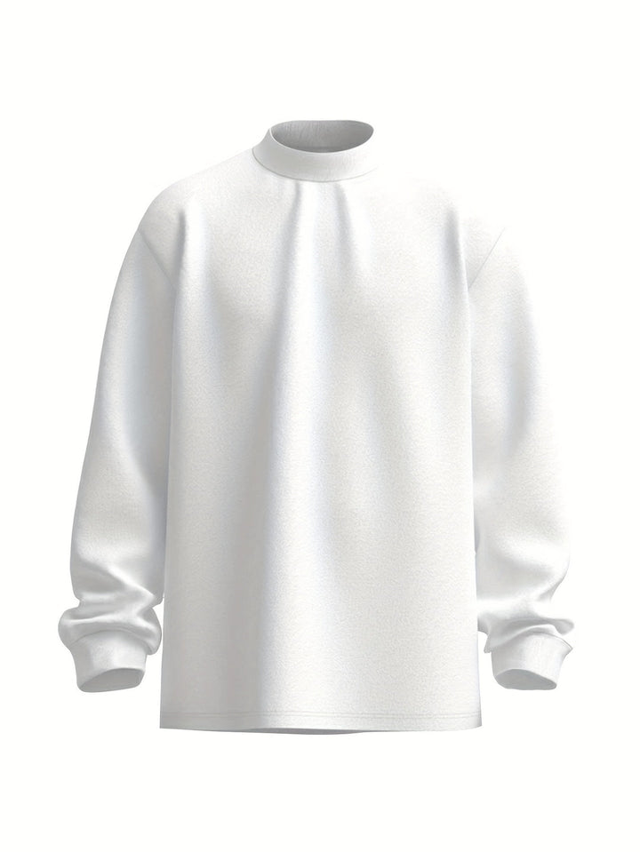 Men's Mock Neck T-shirt | Long Sleeves | Stretch & Breathable | Trendy & Casual | Spring