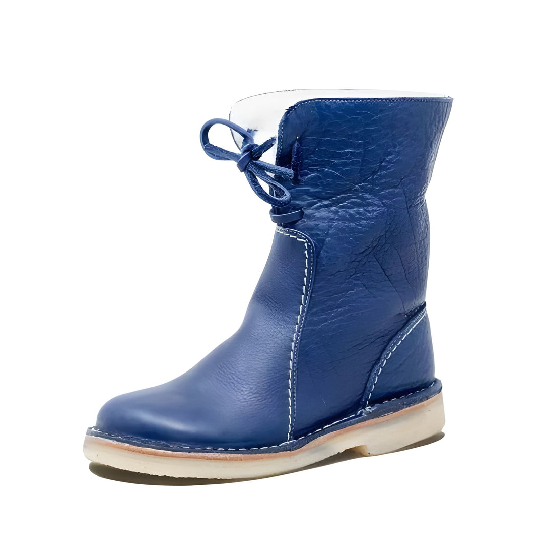 Women’s Snow Boots | Mid-High Lace-Up | Cotton Lined & Leather Upper | Winter Comfort