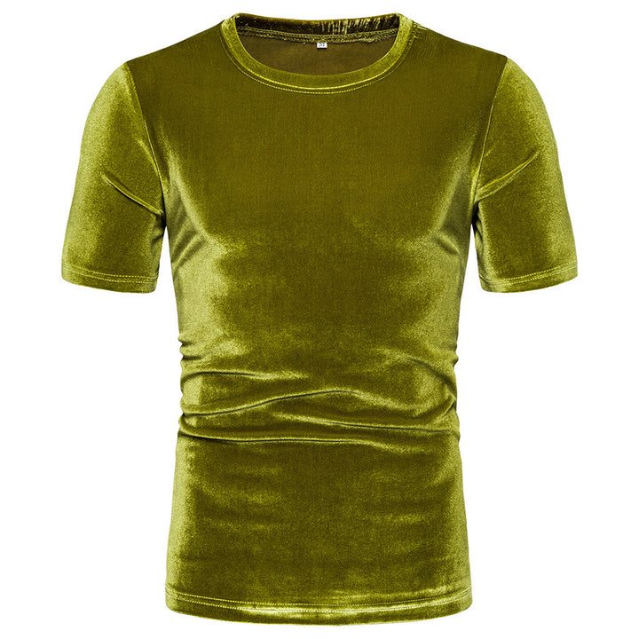 Men's Shirt | Velvet Look & Knitted | Short Sleeves | Polyester