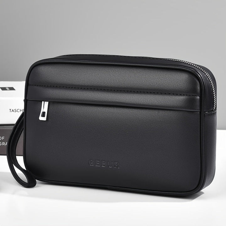 Men’s Handbag | Lightweight Clutch | Simple & Comfortable | Faux Leather