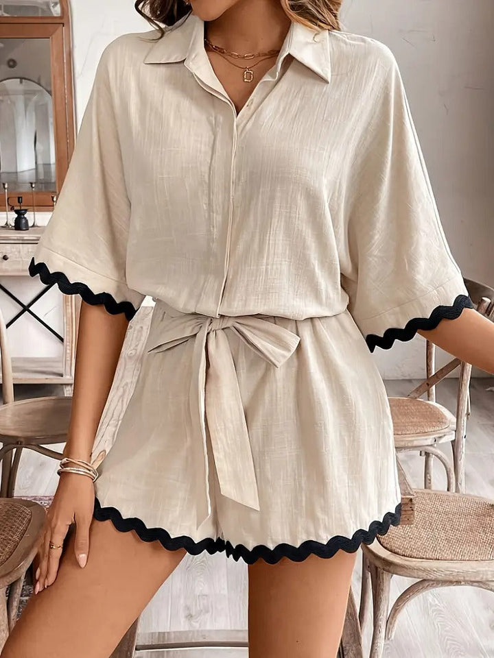 Jumpsuit for Women | Colour Block & Tie Waist | Summer & Casual | Lightweight Polyester Design