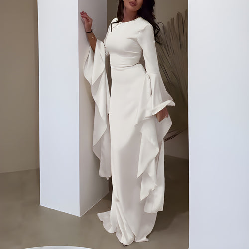 Women Maxi Dress | Long Sleeved & Draped | Elegant Design | Party & Evening