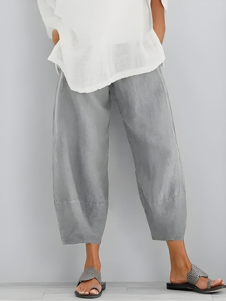 Women’s Trousers | Wide Leg Casual Style | Mixed Pockets & Straight Fit | Cotton-Polyester