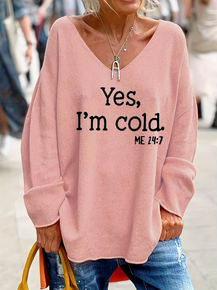 Women Jumpers | Oversized V-Neck Sweater | Cozy & Stylish