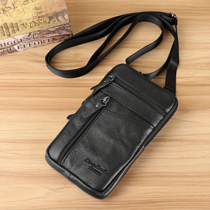 Men’s Crossbody Bag | Genuine Leather | Compact & Functional | Multiple Zipped Compartments
